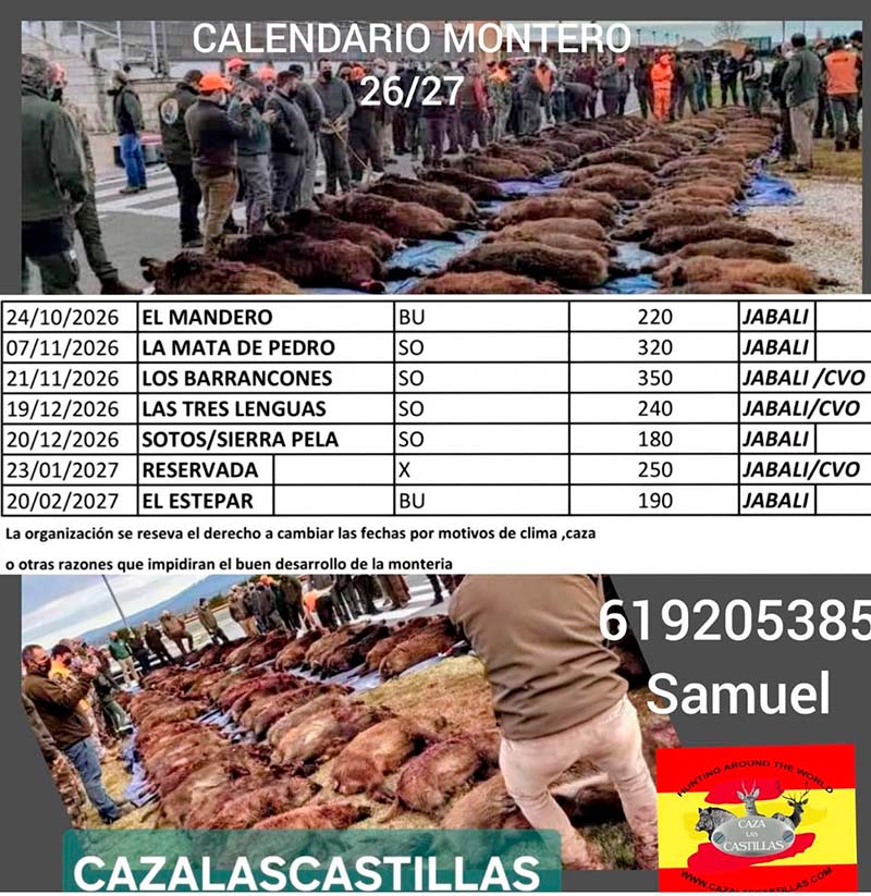 Programa Monterias Caza las Castillas