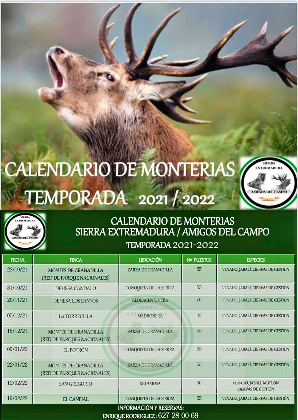 Programa Monterías Sierra Extremadura