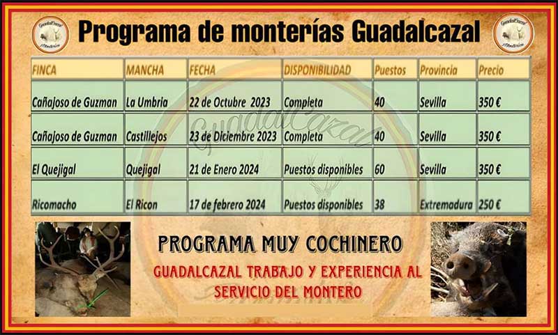 Programa Monterías Guadalcazal