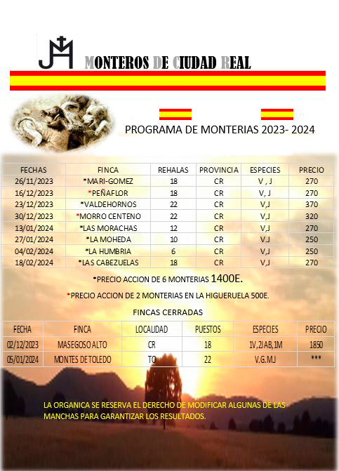 Programa de Monterias Monterios de Ciudad Real