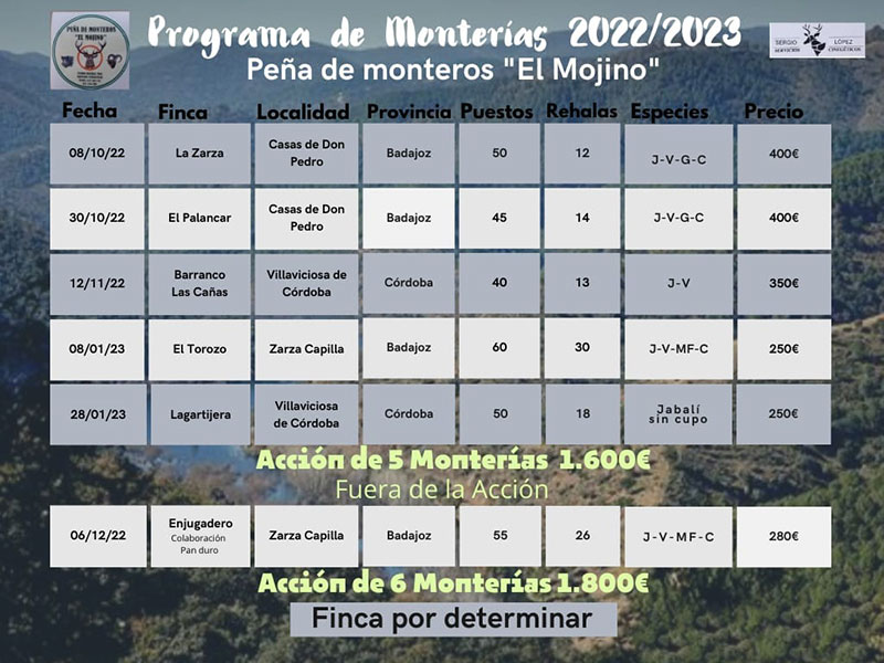 Programa de Monterias Monterias Riquelme 2022 2023