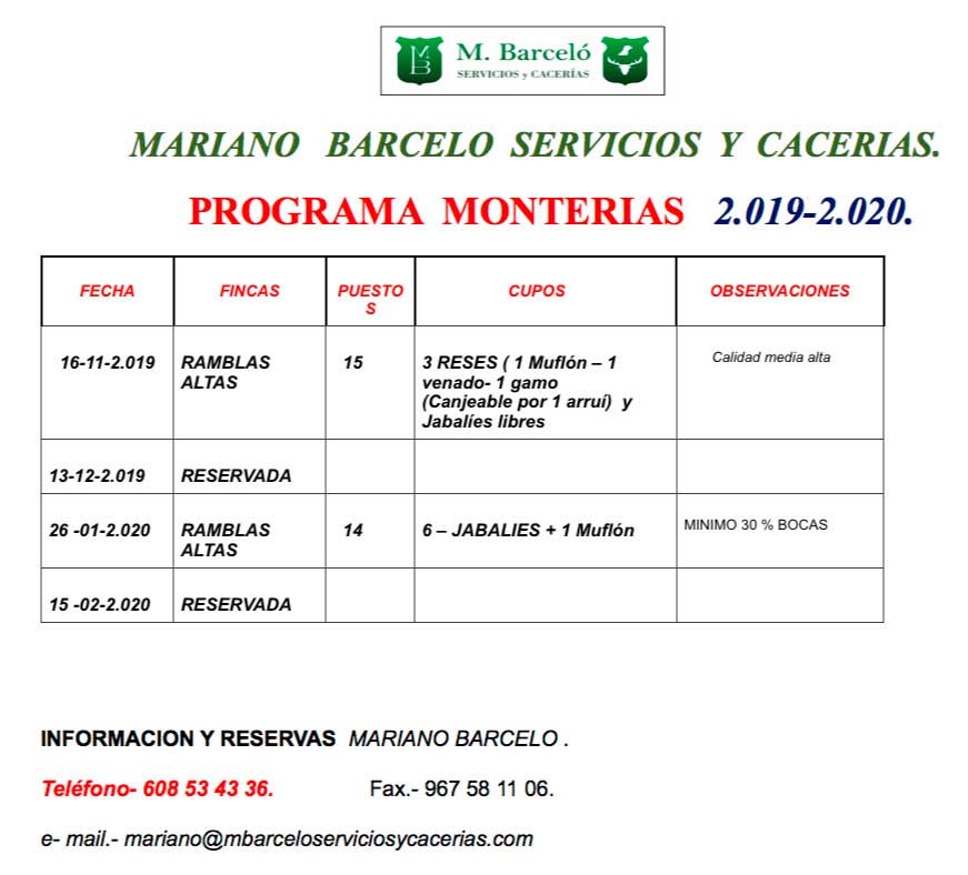 Programa Monterias Mariano Barcelo
