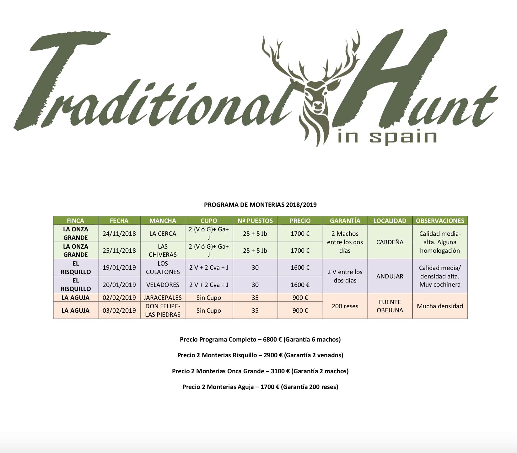 ProgramaTraditionalHunt