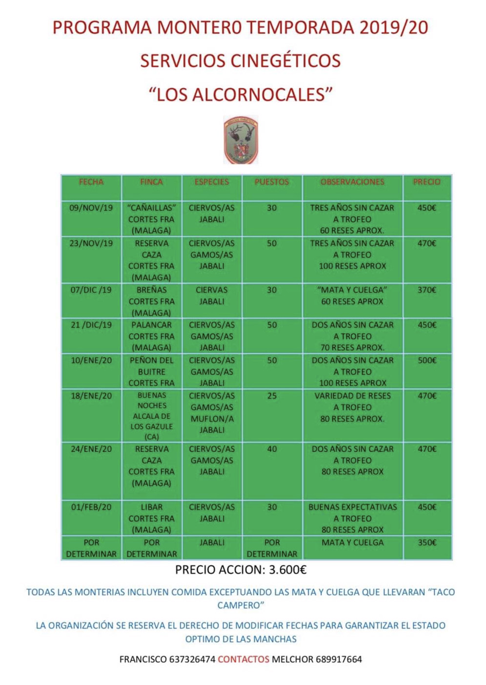 Programa Monterias Los Alcornocales S C